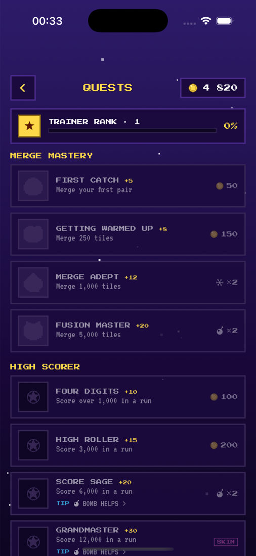 Quests and trials list